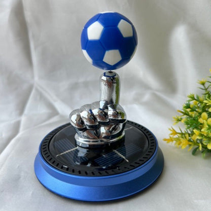 DECORA™ Solar Striker – Blue Edition Rotating Soccer Car Decor