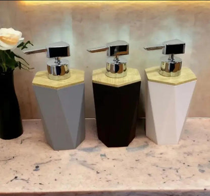 Premium Geometric Bathroom Set | Liquid Soap, Shampoo, Lotion Bottle