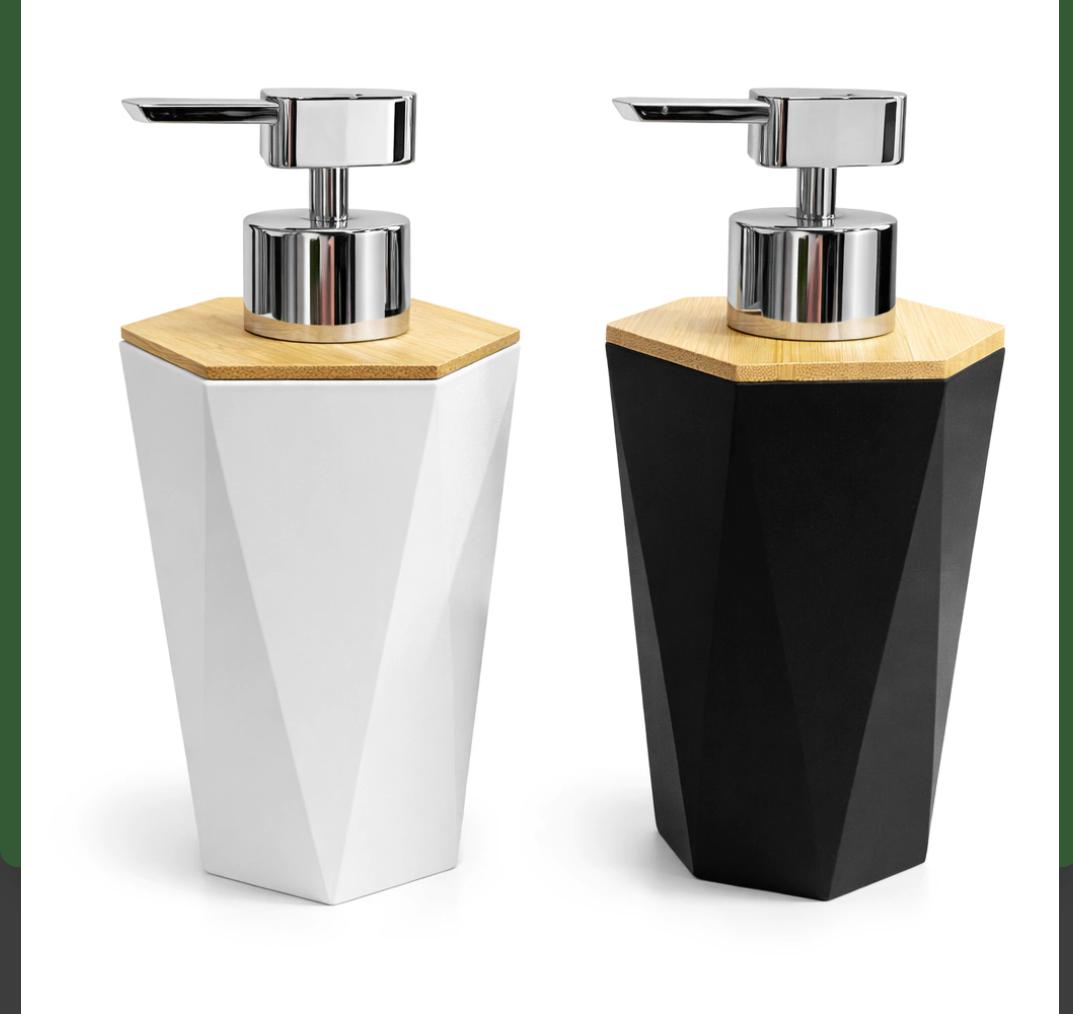 Premium Geometric Bathroom Set | Liquid Soap, Shampoo, Lotion Bottle