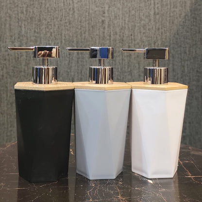 Premium Geometric Bathroom Set | Liquid Soap, Shampoo, Lotion Bottle