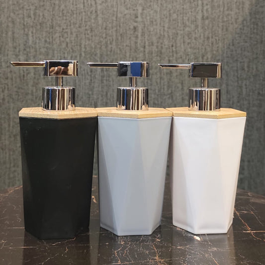Premium Geometric Bathroom Set | Liquid Soap, Shampoo, Lotion Bottle