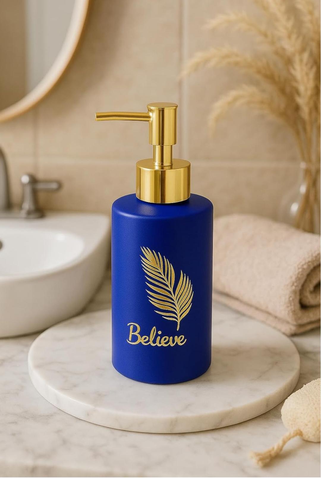 Glass Liquid Soap Dispenser for Bathroom ,Kitchen, Washbasin.