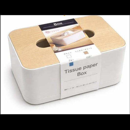 Tissue Box Holder with Wooden Lid for Living Room, Bedroom, Kitchen, Bathroom, Dining Table, Office & Car
