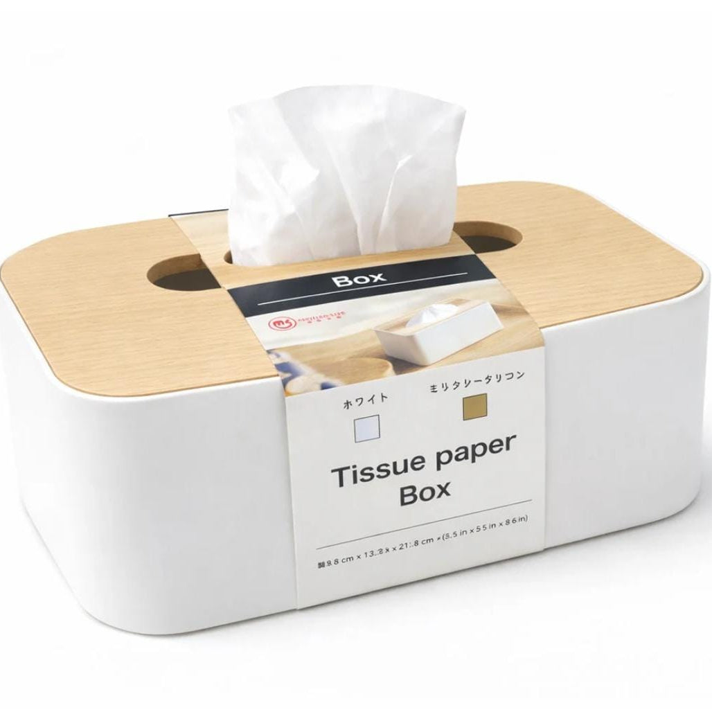 Tissue Box Holder with Wooden Lid for Living Room, Bedroom, Kitchen, Bathroom, Dining Table, Office & Car