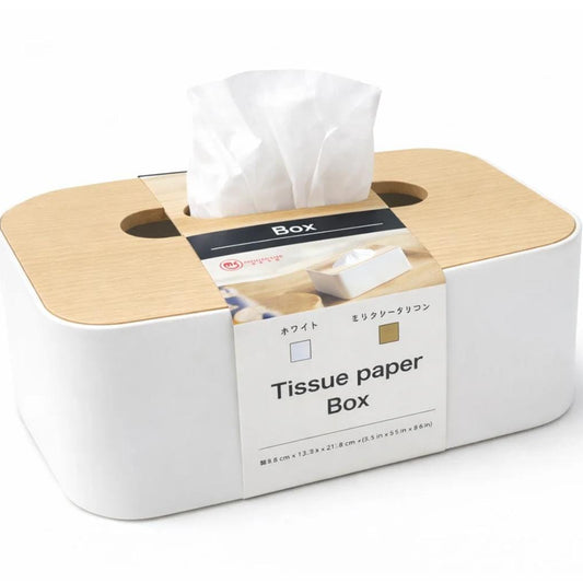 Tissue Box Holder with Wooden Lid for Living Room, Bedroom, Kitchen, Bathroom, Dining Table, Office & Car