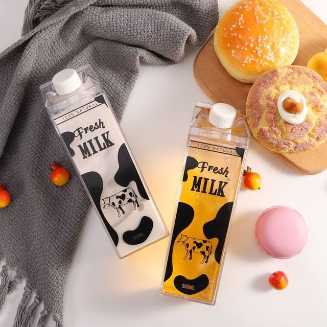 TRANSPARENT MILK BOX WATER BOTTLE