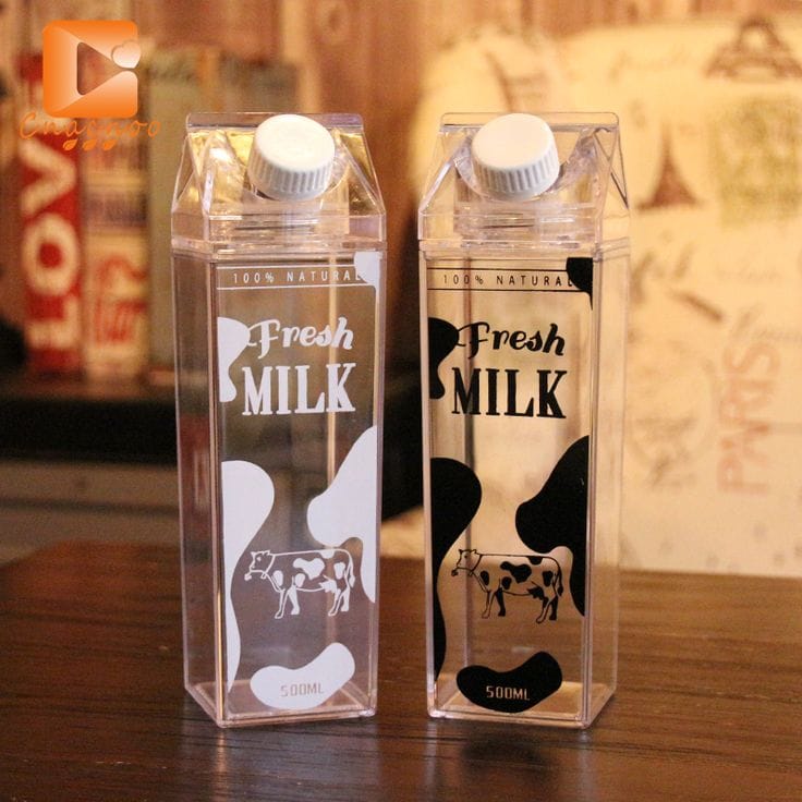 TRANSPARENT MILK BOX WATER BOTTLE
