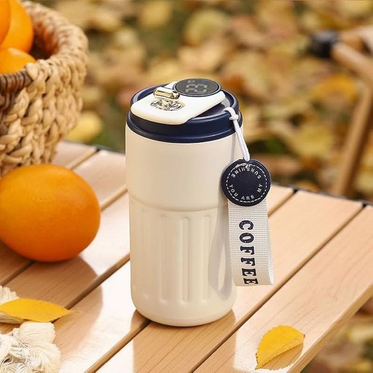 450ML Smart Display Bottle, Stainless Steel Coffee Mug