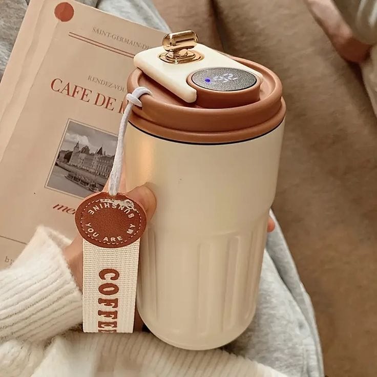 450ML Smart Display Bottle, Stainless Steel Coffee Mug