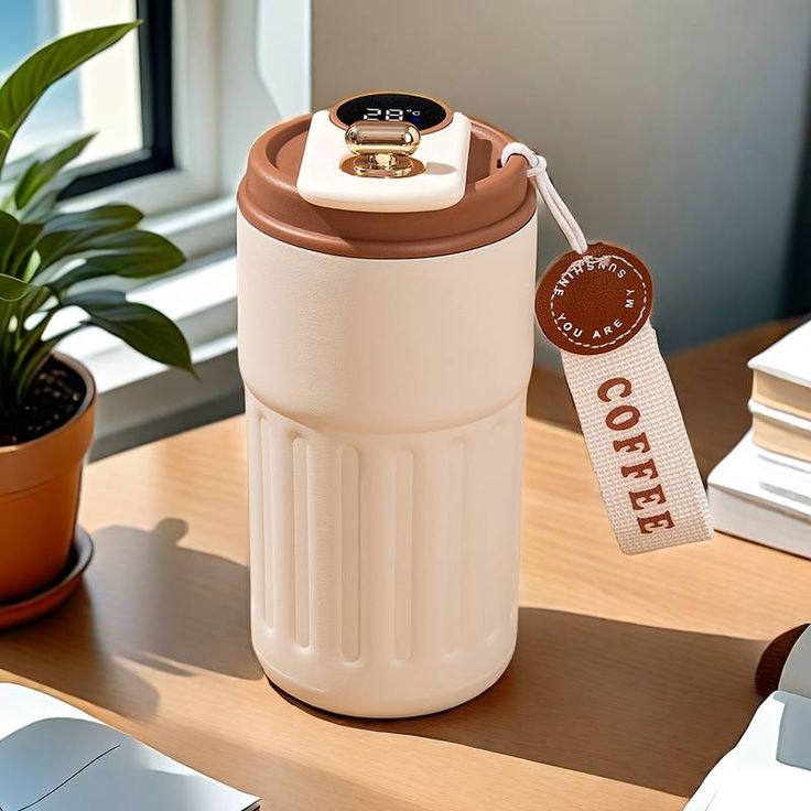 450ML Smart Display Bottle, Stainless Steel Coffee Mug