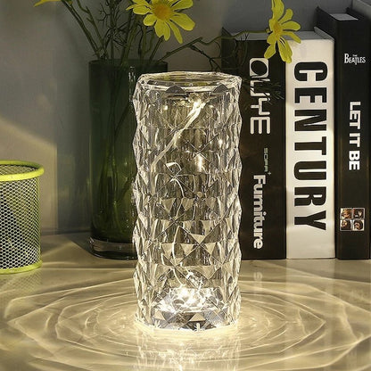 Crystal Led Lamp, 3-Color Changing Touch Control