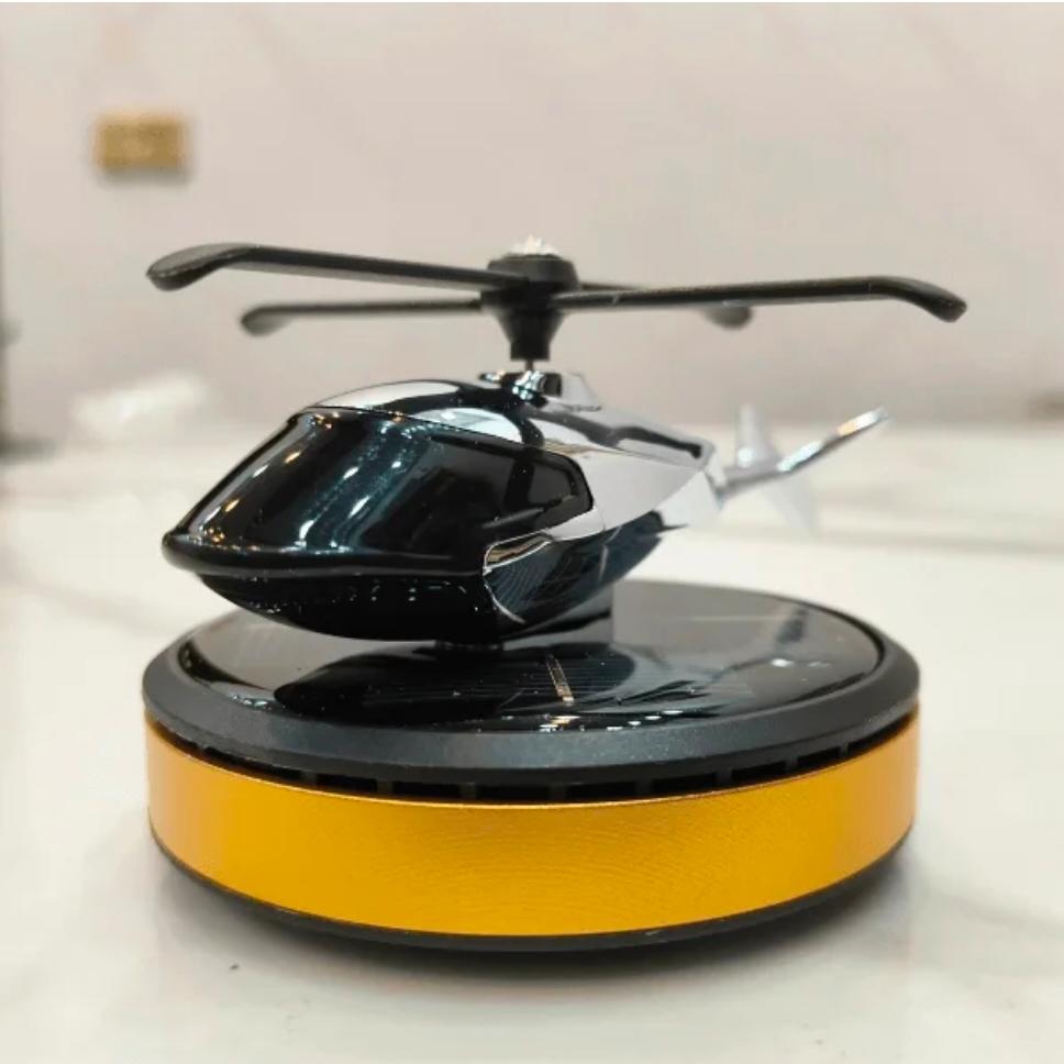 DECORA™ Solar Chopper – Rotating Stealth Helicopter Car Decor