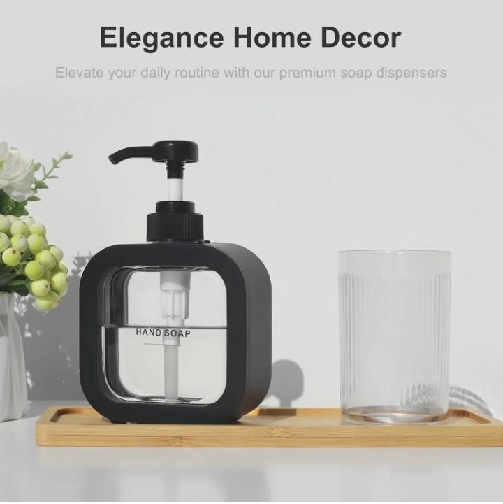 DECORA™ Premium Square Liquid Soap Dispenser – Modern Refillable Pump Bottle