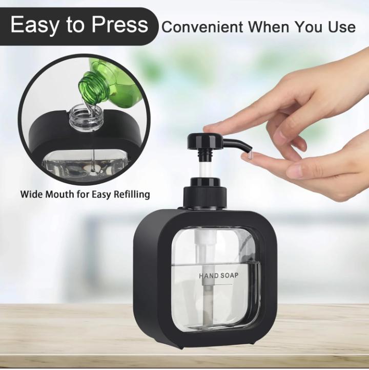 DECORA™ Premium Square Liquid Soap Dispenser – Modern Refillable Pump Bottle
