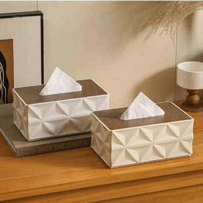 DECORA™ Wooden Cover Tissue Boxes with Mobile Holder.