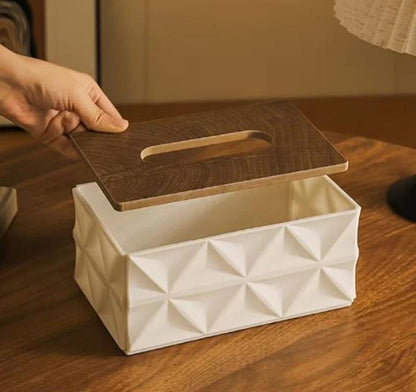 DECORA™ Wooden Cover Tissue Boxes with Mobile Holder.