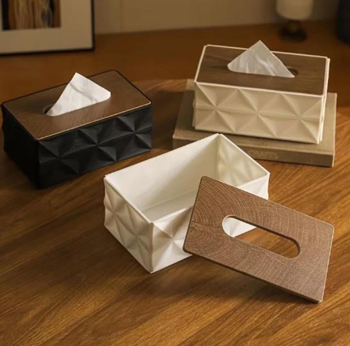 DECORA™ Wooden Cover Tissue Boxes with Mobile Holder.