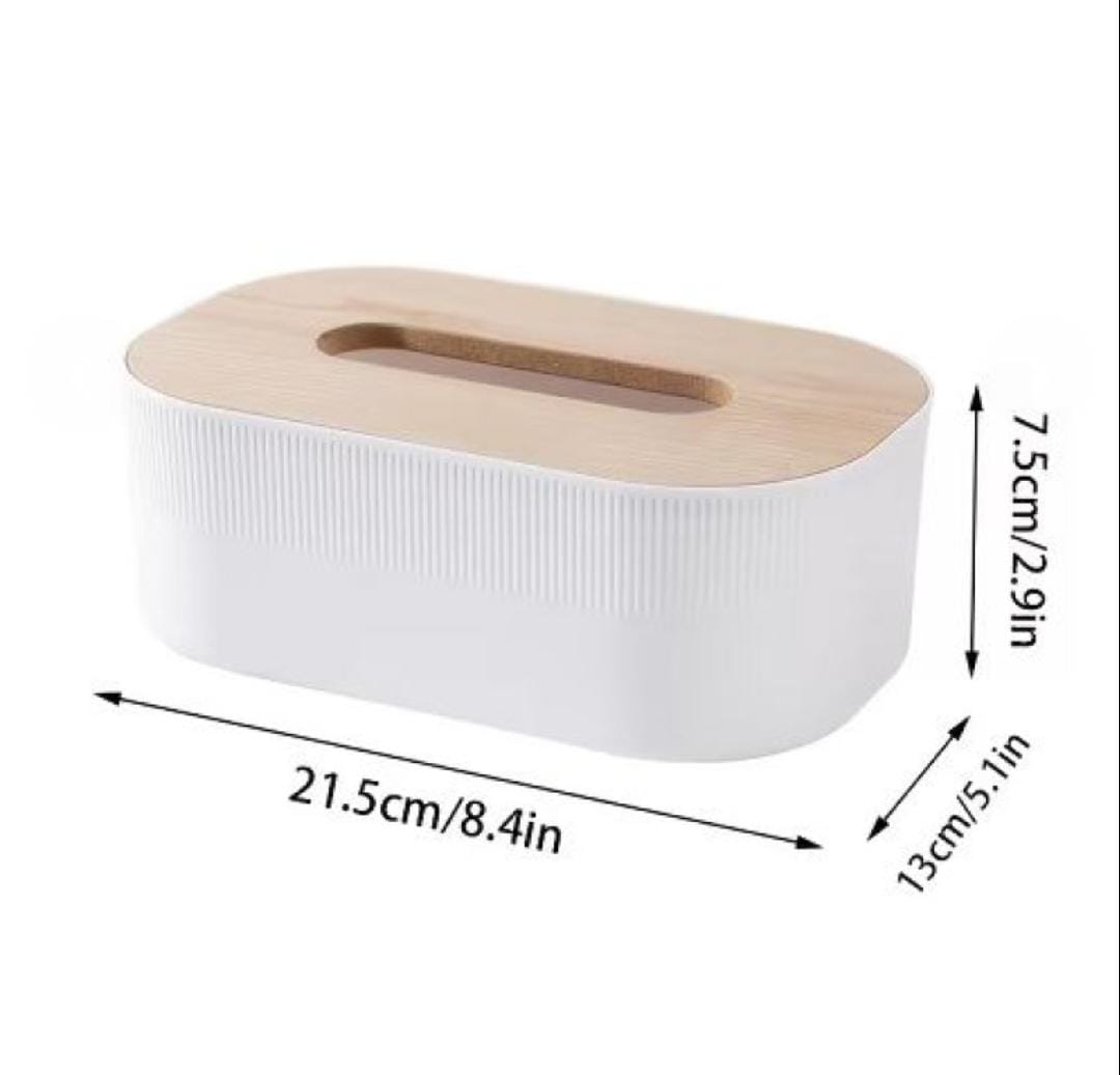 Tissue Box Holder with Wooden Lid for Living Room, Bedroom, Kitchen, Bathroom, Dining Table, Office & Car