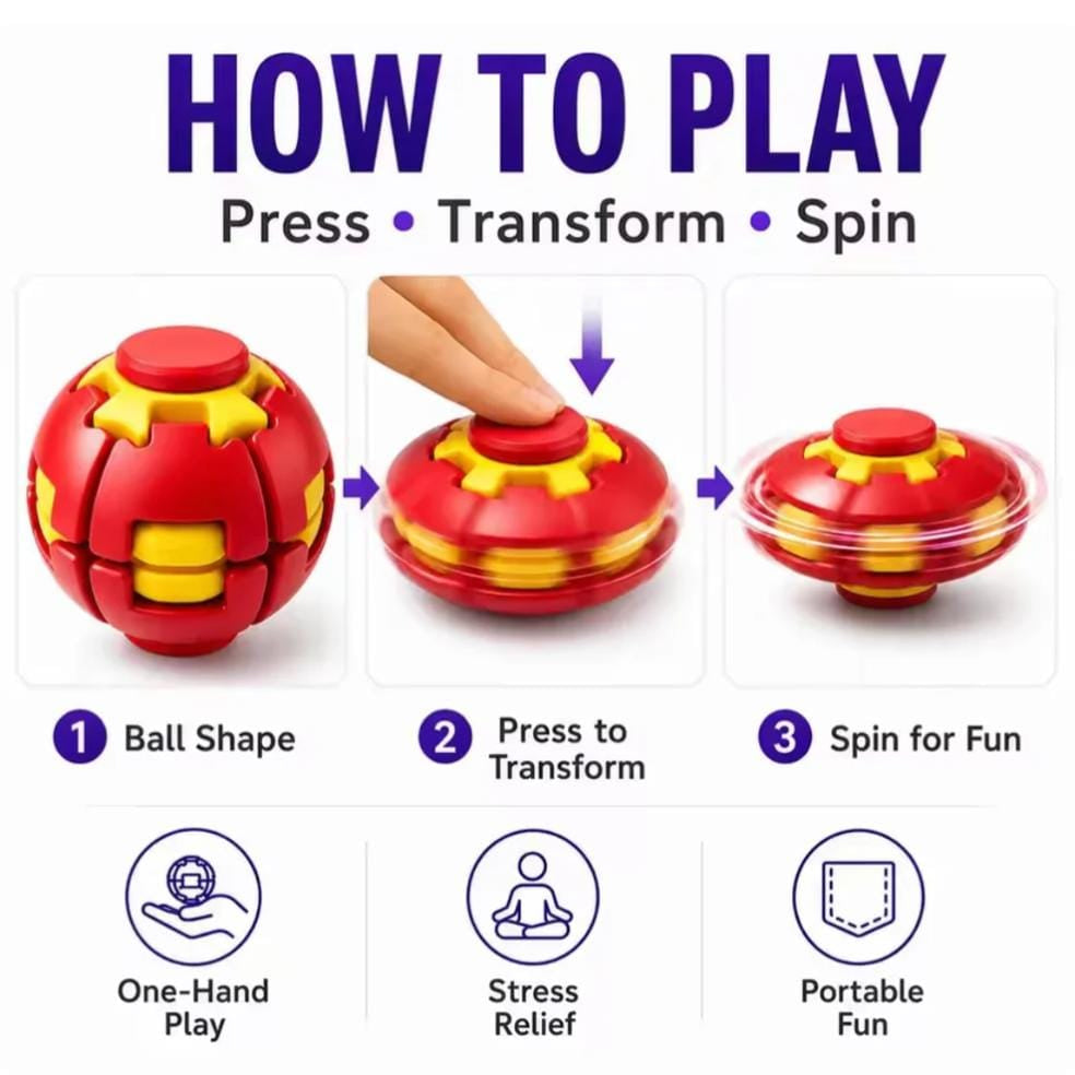 Fidget Magic Ball Spinner Cube Toy for Stress Relief