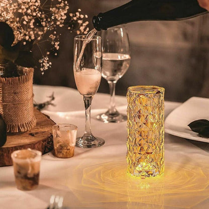 Crystal Led Lamp, 3-Color Changing Touch Control