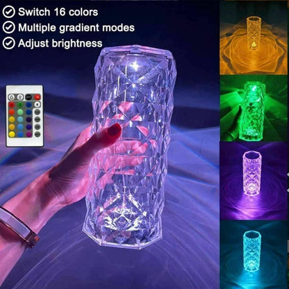 Crystal Led Lamp, 3-Color Changing Touch Control