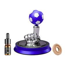 DECORA™ Solar Striker – Blue Edition Rotating Soccer Car Decor