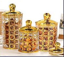 DECORA™ 3-Piece Golden Decorative Jars