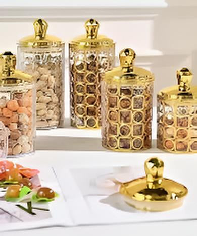 DECORA™ 3-Piece Golden Decorative Jars
